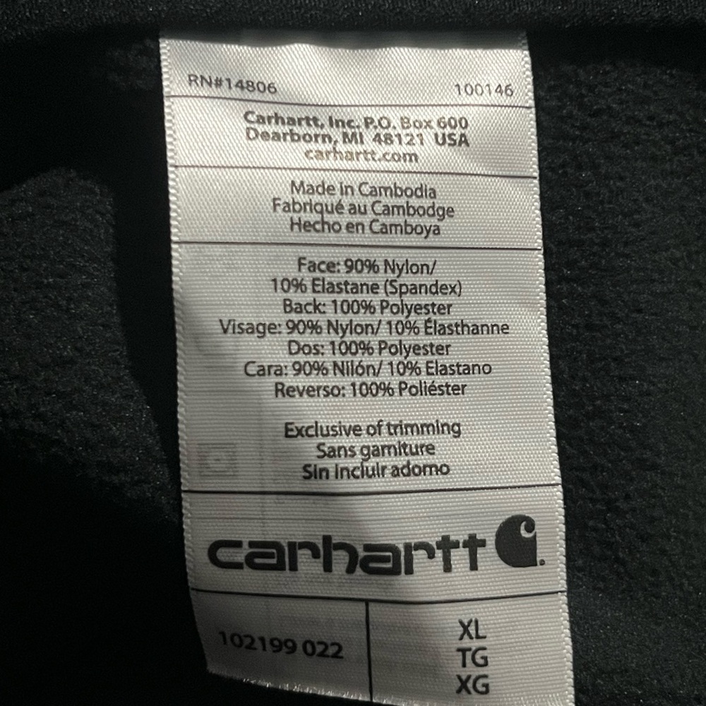 NWT Carhartt Men's Rain Defender Relax Fit Heavyweight Softshell Jacket Charcoal - Picture 5 of 15
